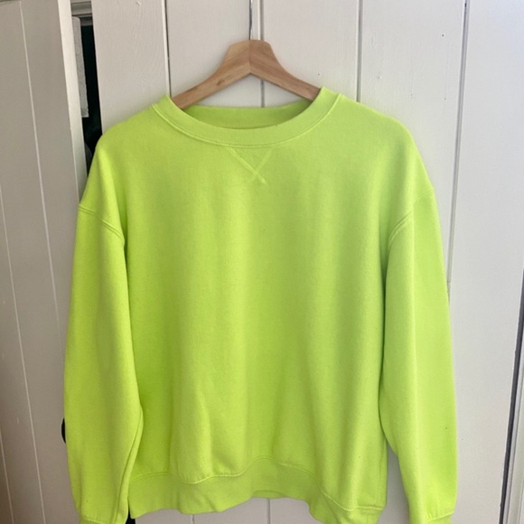 Neon Green Oversized Crewneck - Picture 2 of 3